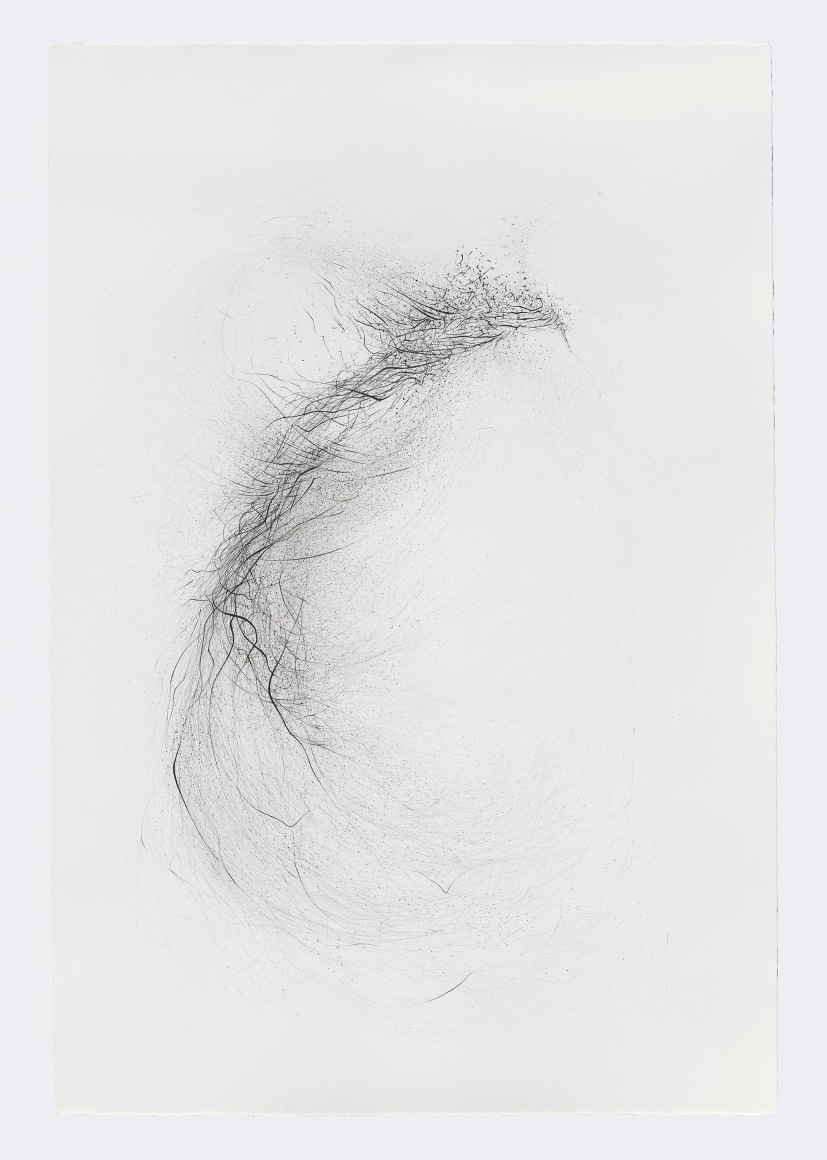 Gustavo D&iacute;az, Untitled, 2021. Graphite on paper, 48 &frac14; x 33 &frac34; x 2 ⅛ in. (122.7 x 85.6 x 5.4 cm.)