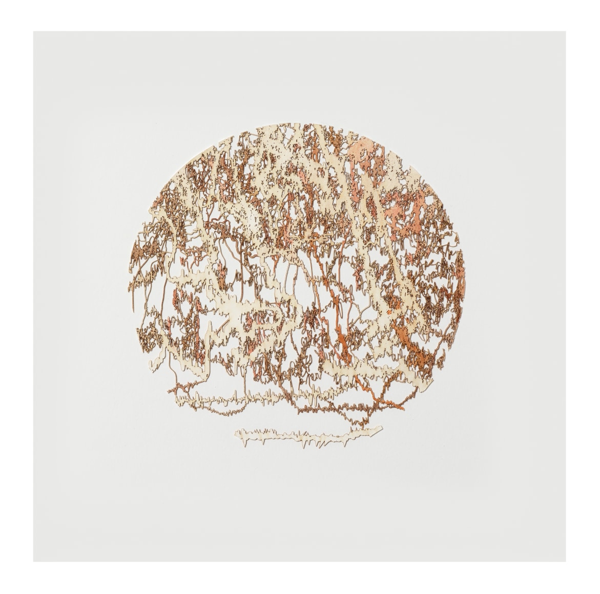 Gustavo D&iacute;az, Not yet titled [polyptych, piece 4], 2019. Cut out paper and colored&nbsp;pencil, 9 1/16 x 9 1/16 in. (23 x 23 cm.) each