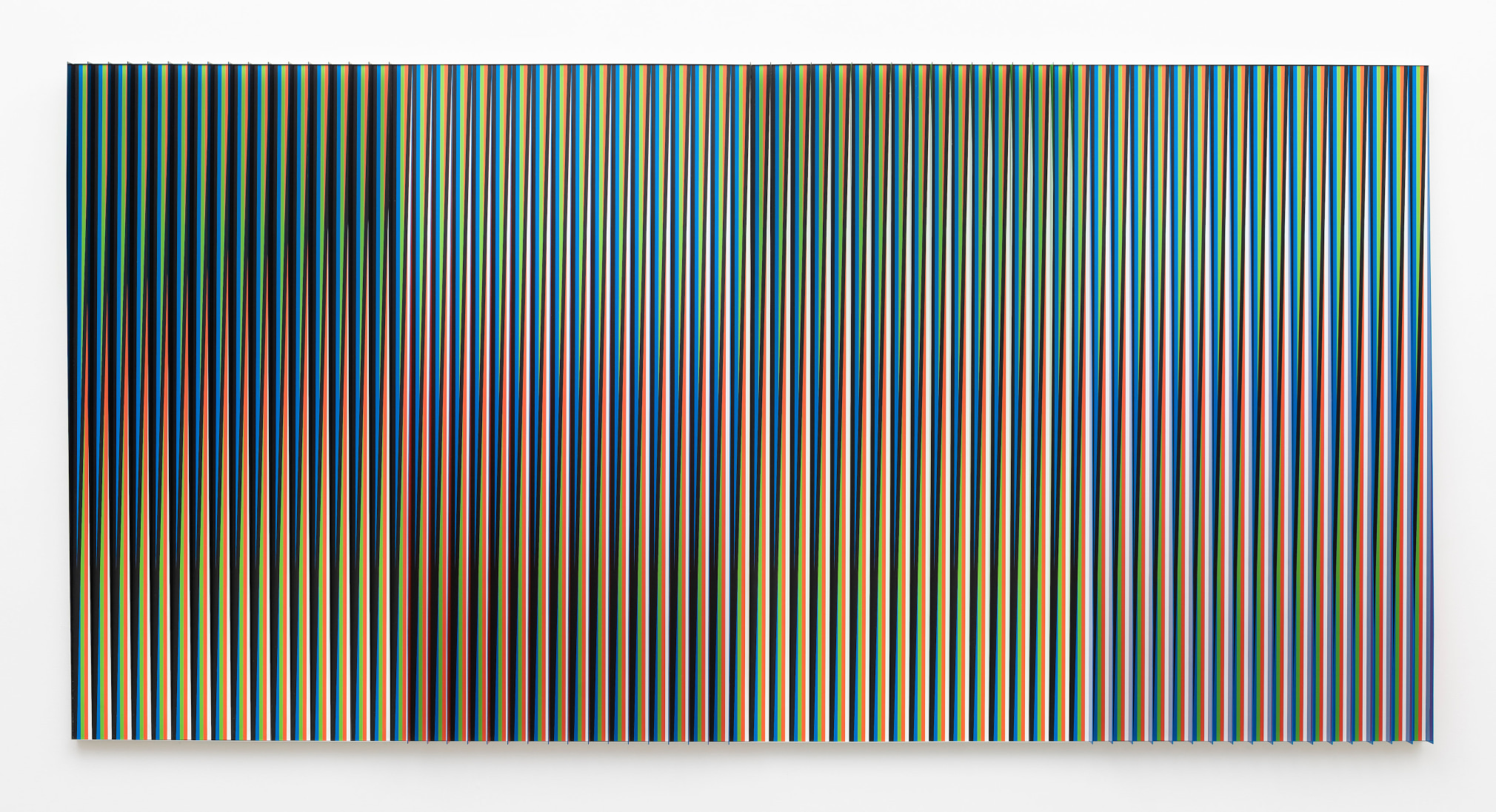 Carlos Cruz-Diez, Physichromie Panam 160, 2014, Chromography on aluminum, 70 7/8 x 141 3/4 in. (180 x 360 cm.)