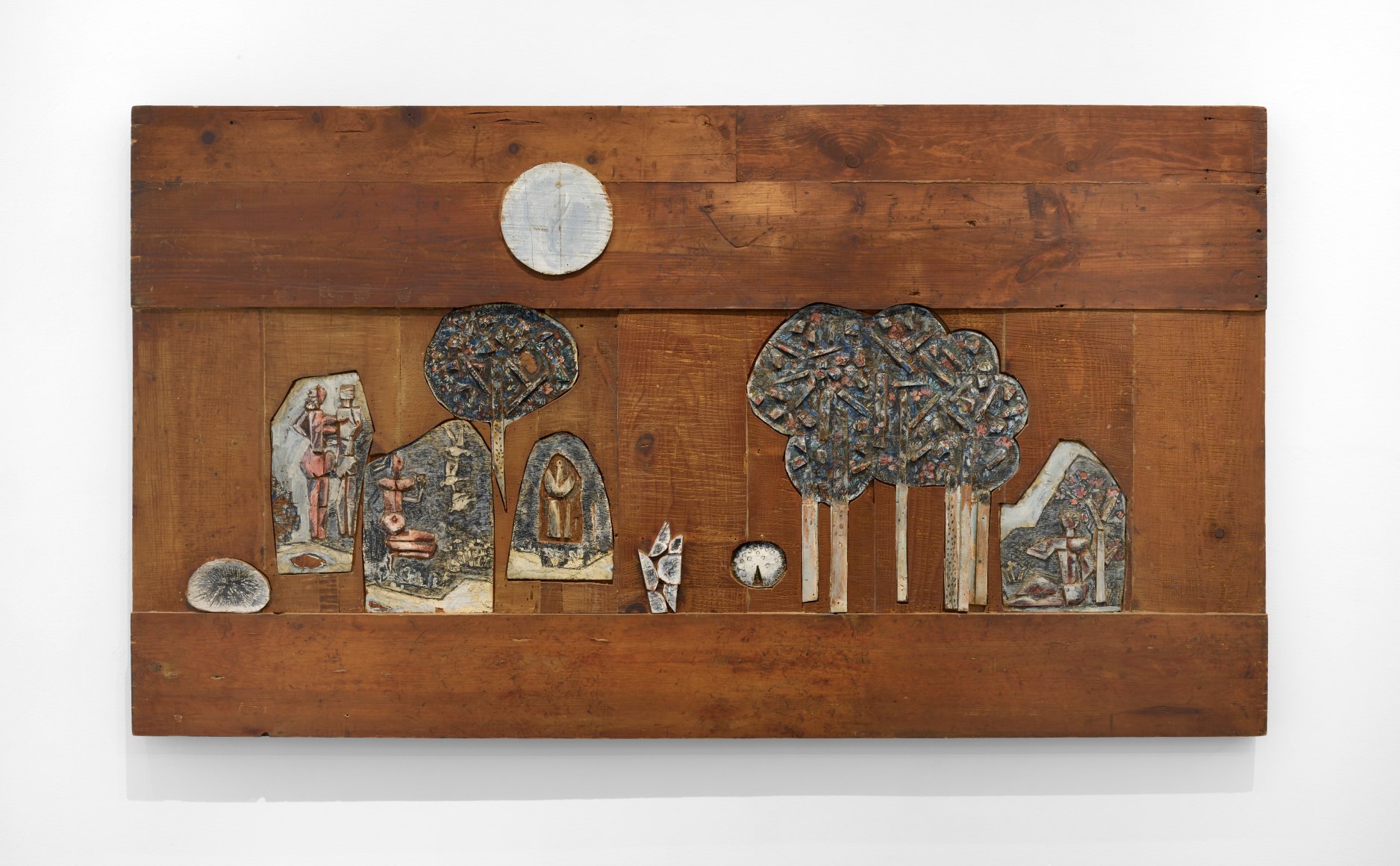 Julio Alpuy, Pastoral, 1968. Oil incised wood, 44 x 78 in. (111.8 x 198.1 cm.)