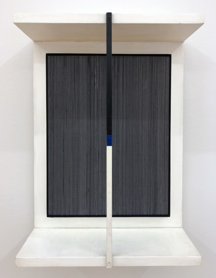 Jes&uacute;s Rafael Soto, Mouvement Tricolore, 1965. Wood, metal and paint, 9 5/32 x 14 5/16 x 5 29/32 in. (48.7 x 36.4 x 15 cm.)