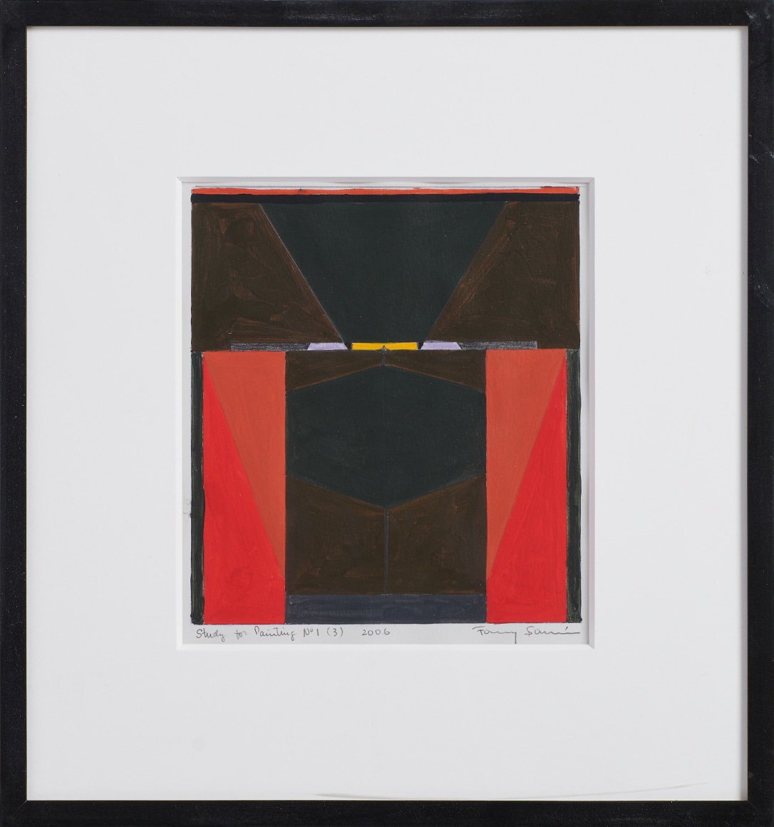 Fanny San&iacute;n, Study for painting No 1 (3), 2006. Acrylic on paper, 15 3/16 x 14 3/16 x 1 &frac12; in. (38.6 x 36 x 3.8 cm.)