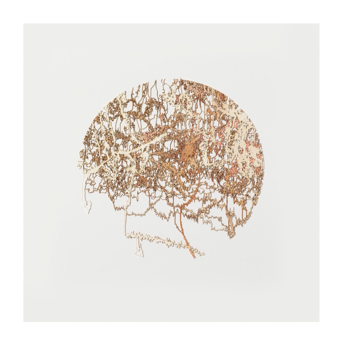 Gustavo D&iacute;az, Not yet titled [polyptych, piece 5], 2019. Cut out paper and colored pencil, 9 1/16 x 9 1/16 in. (23 x 23 cm.) each