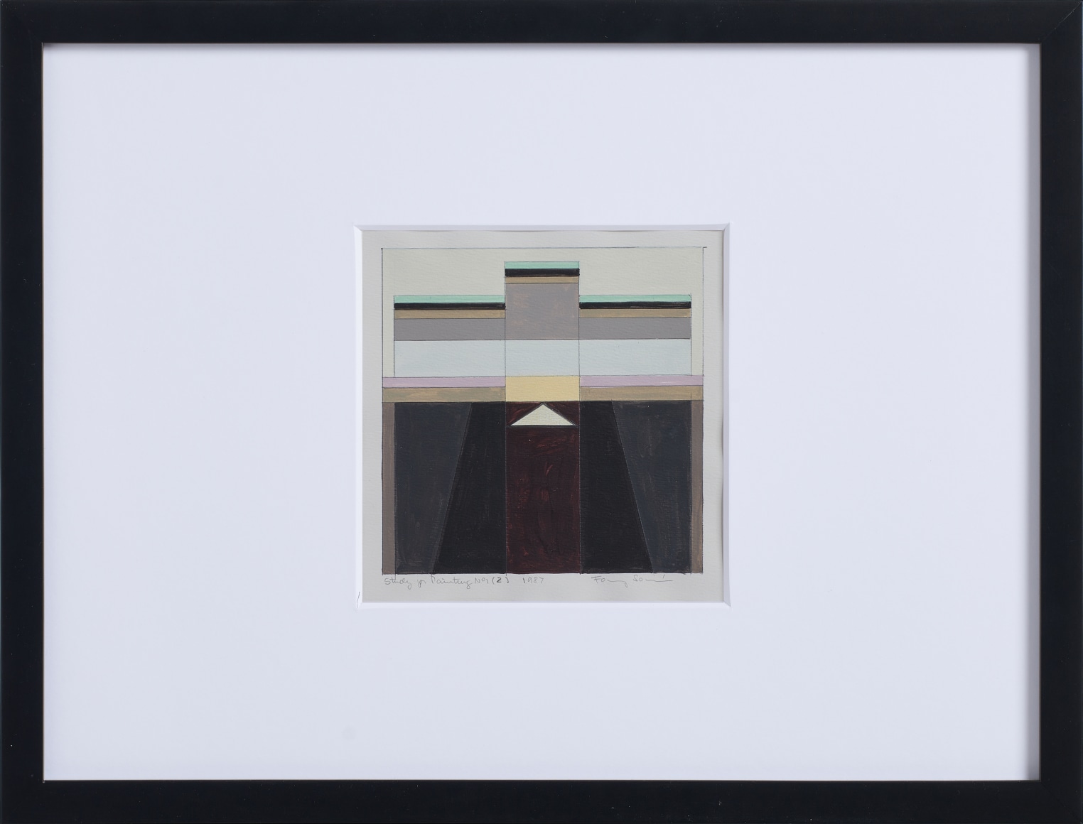 Fanny San&iacute;n, Study for painting No 1 (2), 1987. Acrylic on paper, 16 ⅝ x 21 15/16 x 1 ⅛ in. (42.2 x 55.7 x 2.9 cm.)