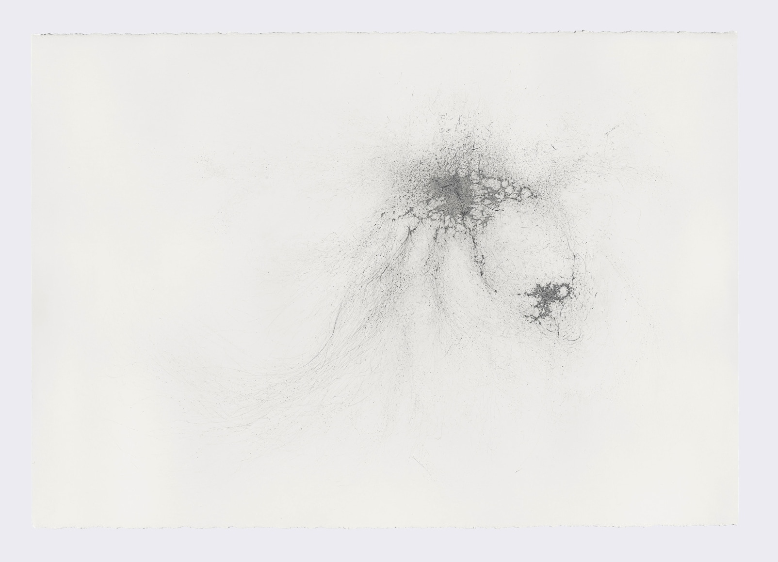 Gustavo D&iacute;az, From the series: Imaginary Flight Patterns IV, 2021. Graphite on paper, 41 7/8 x 60 7/8 in.