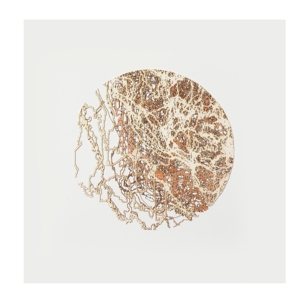 Gustavo D&iacute;az, Not yet titled [polyptych, piece 3], 2019. Cut out paper and colored&nbsp;pencil, 9 1/16 x 9 1/16 in. (23 x 23 cm.) each