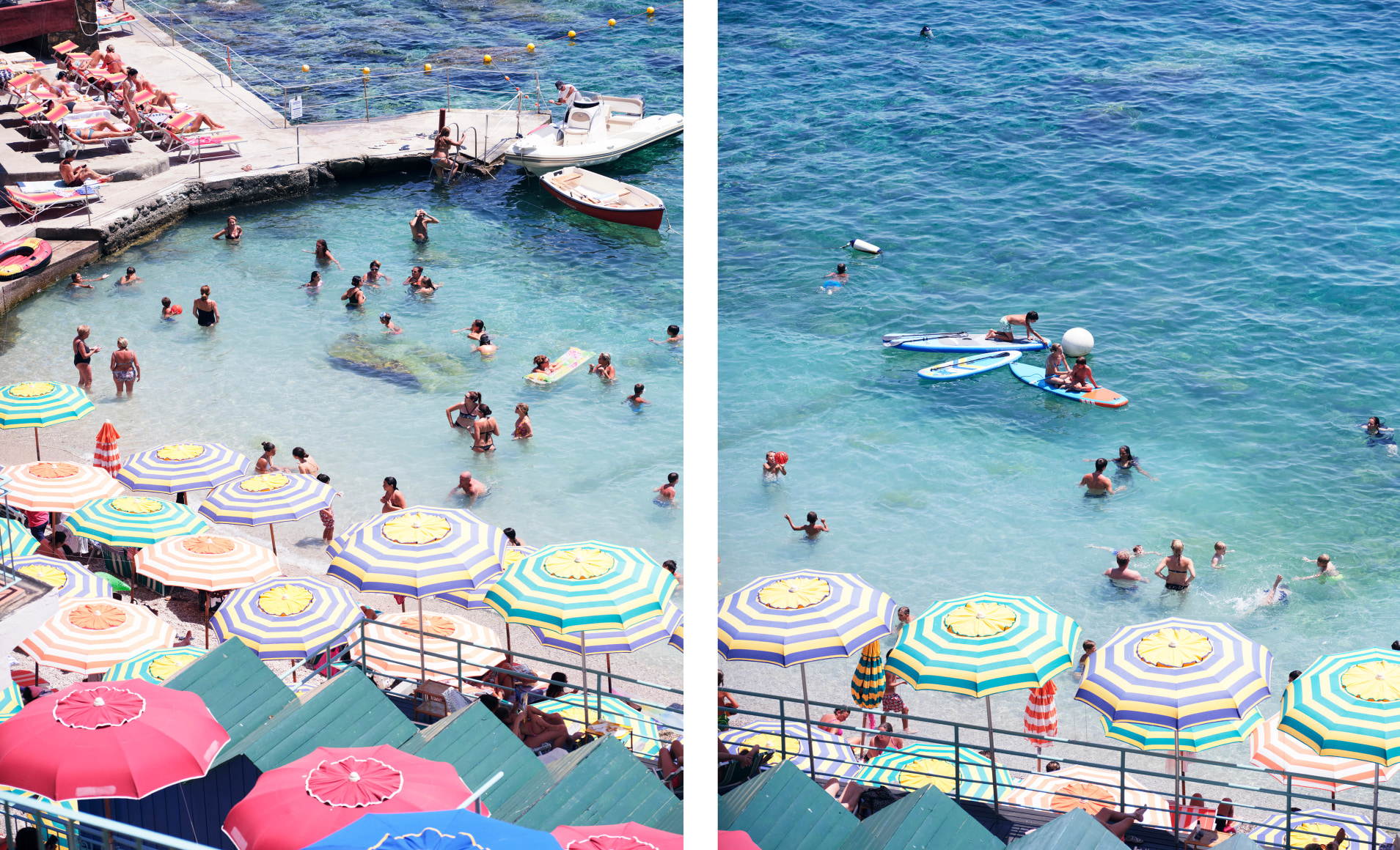 Bagni Internationale, Capri (iii), 2022, 40 x 64 inch archival pigment print diptych 