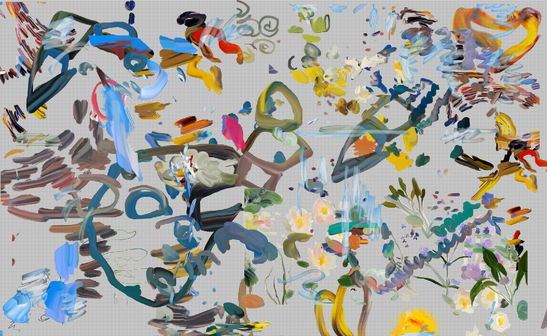 2-SEXY “american psyco”_b*witched naked_dos.exe, 2019, 44 x 72 inches