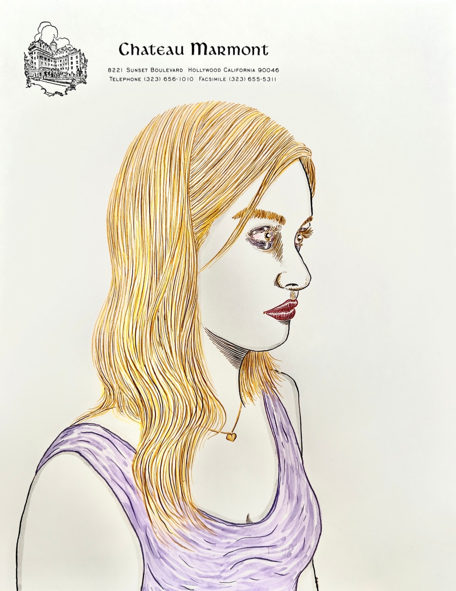 Ed Templeton&nbsp;, Untitled Stationary Drawing. (Chateau Marmont). 2019&nbsp;