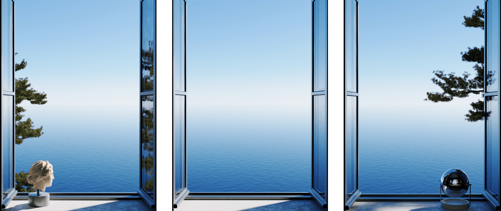 Giuseppe Lo Schiavo, Daphne and the Ocean (Triptych), 2024