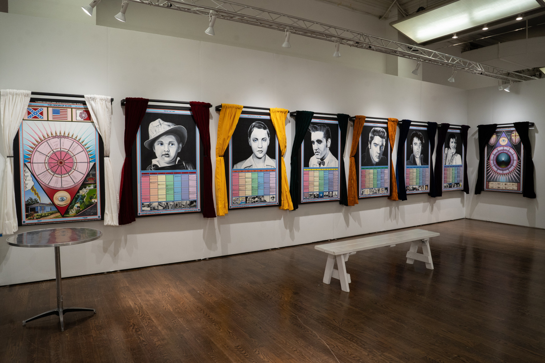 Installation of&nbsp;Paul Laffoley&#039;s&nbsp;The Life and Death of Elvis Presley: A Suite&nbsp;(1988-1995) at OAF NY 2023