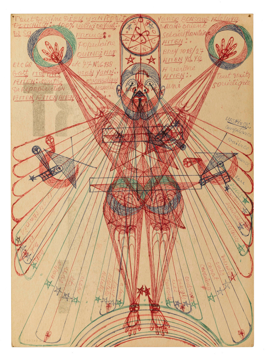 Janko Domsic (1915-1983) Croatia/France, Untitled, n.d., 16 x 12 in, Ballpoint pen on cardboard
