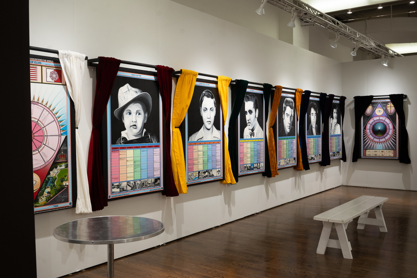 Installation of&nbsp;Paul Laffoley&#039;s&nbsp;The Life and Death of Elvis Presley: A Suite&nbsp;(1988-1995) at OAF NY 2023