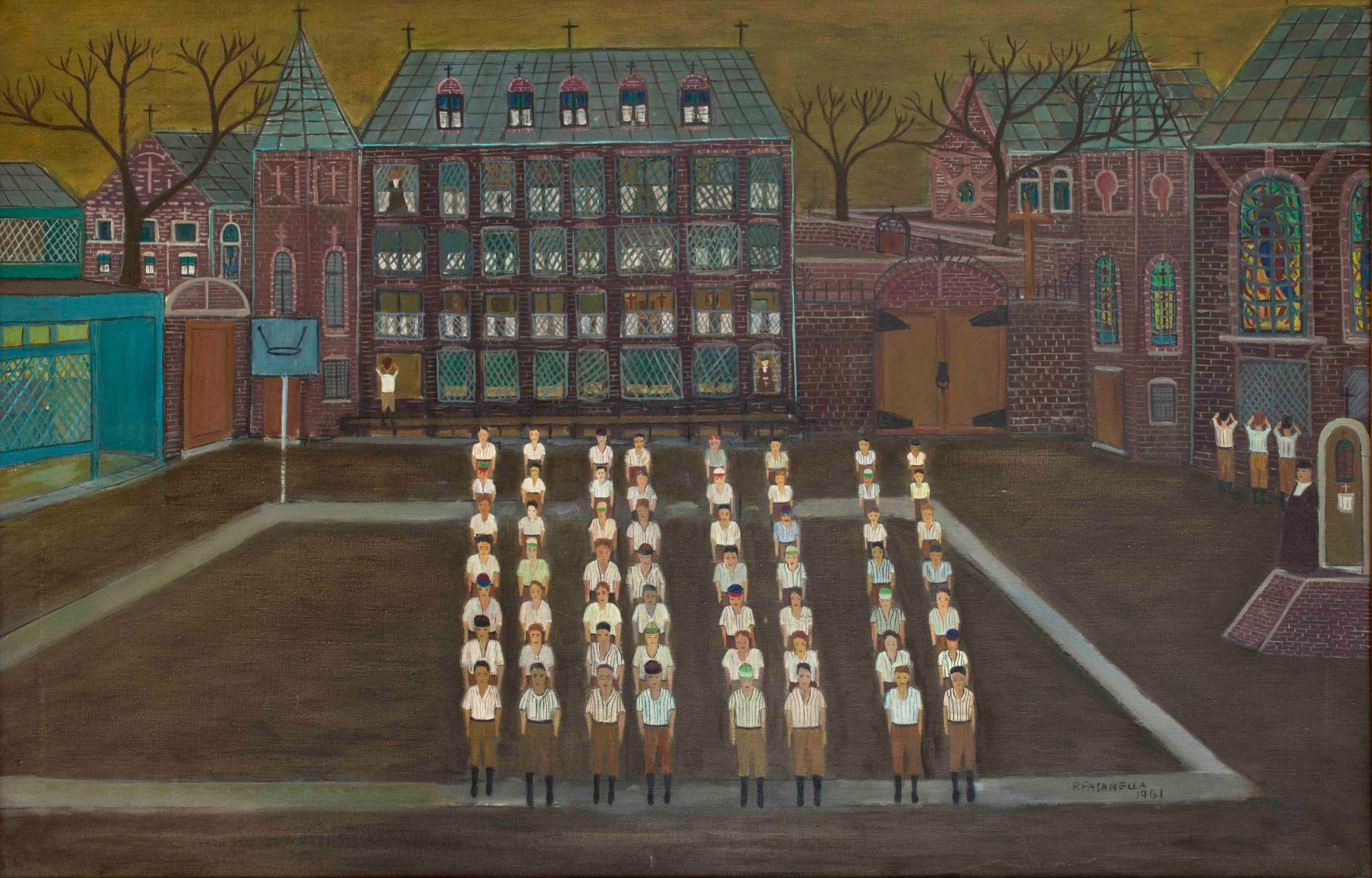 Ralph Fasanella Catholic Protectory Line-up, 1961