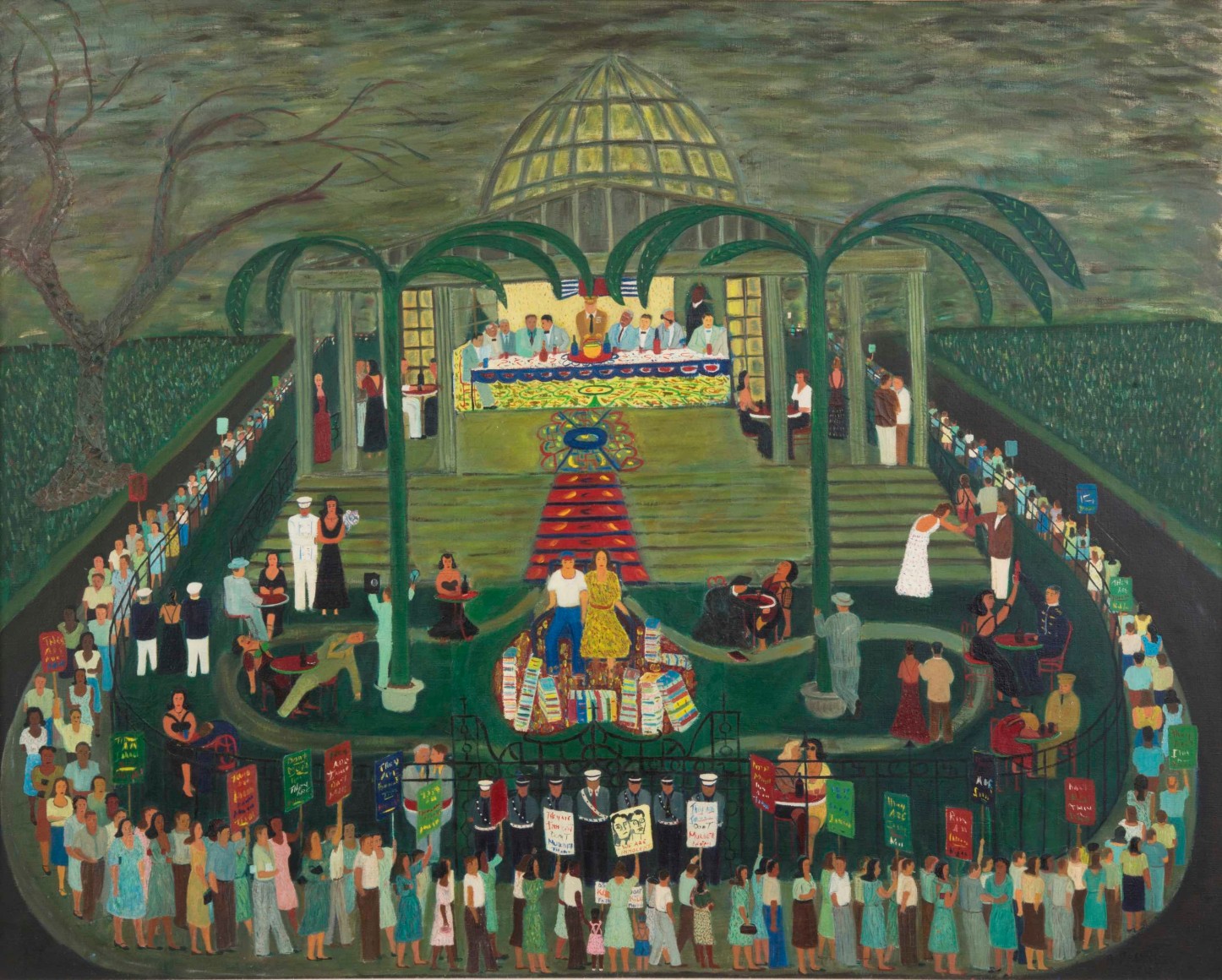 Ralph Fasanella McCarthy Era Garden Party, 1954