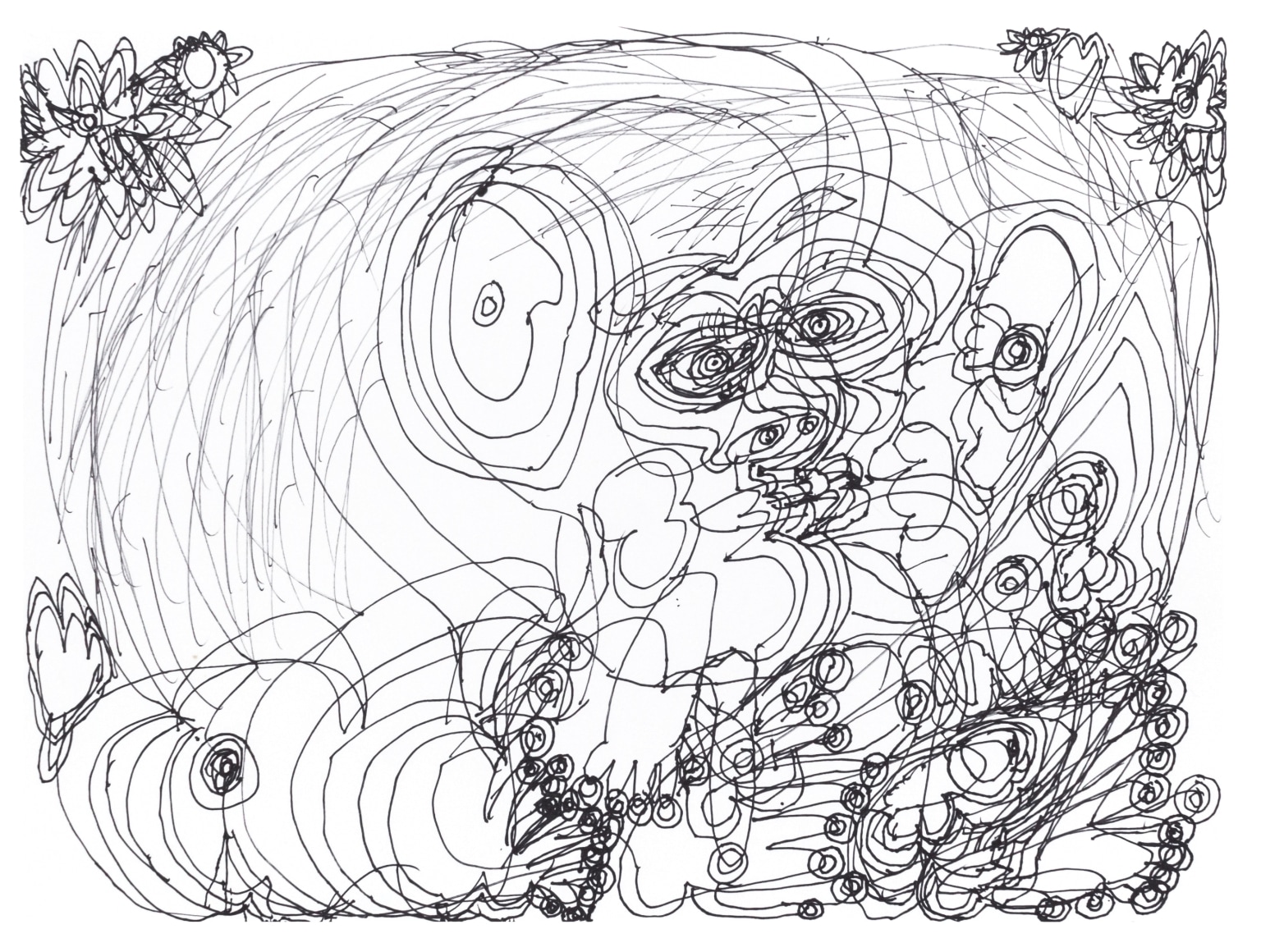 Dwight Mackintosh (1906-1999) USA, Untitled, 1994, Ink on paper, 11 x 15 in 