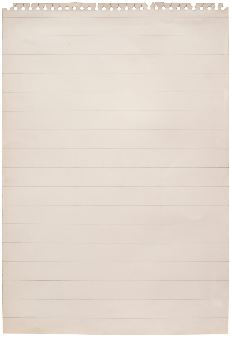 ALEX HAY, Untitled (Stenographer's Sheet)