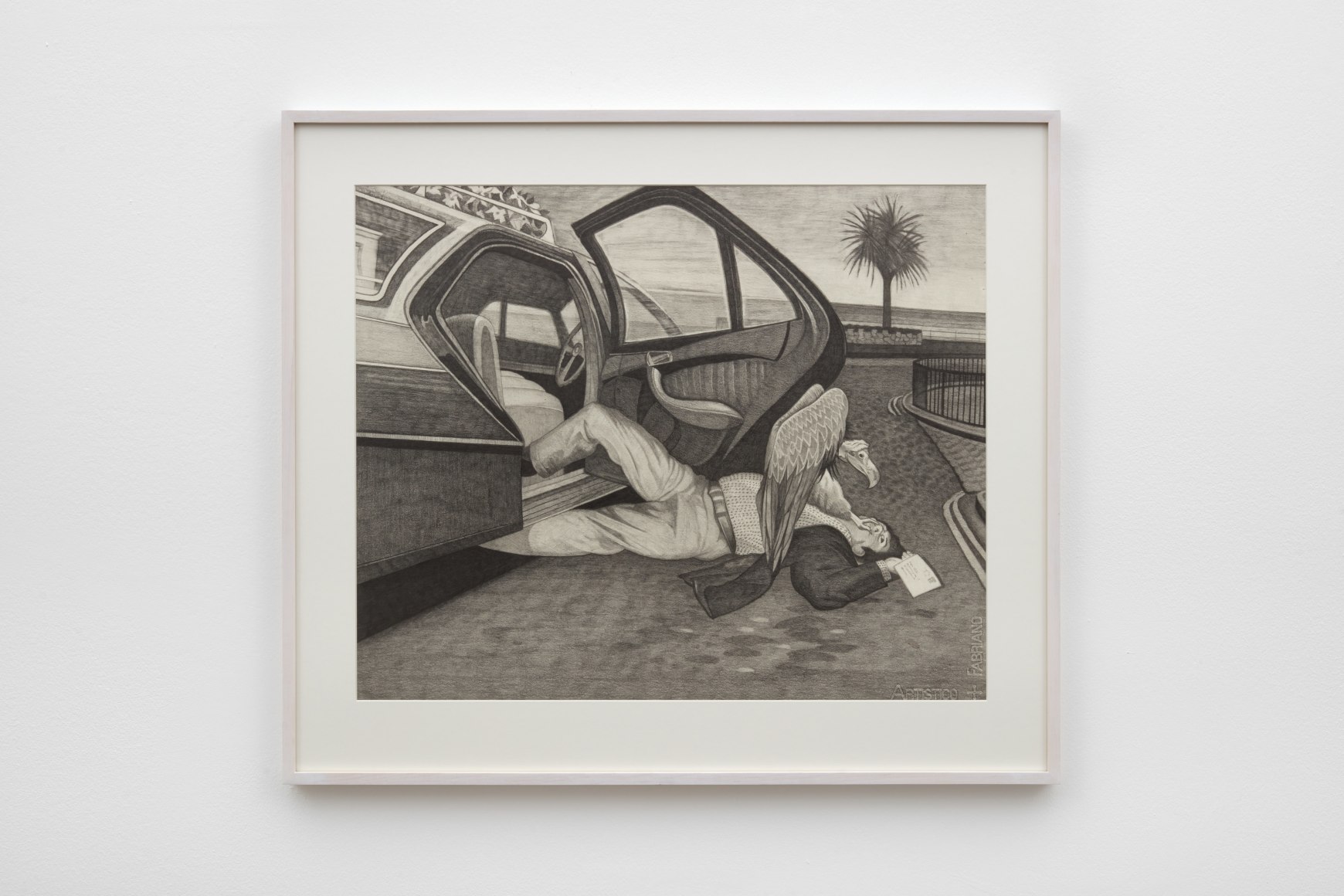 Paul Anthony Harford (1943–2016), Untitled (vulture and man falling out of hearse)