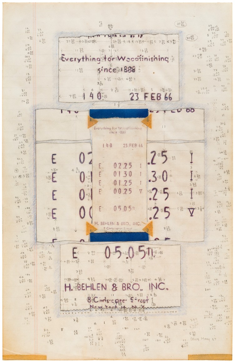 ALEX HAY, Study for Cash Register Receipt