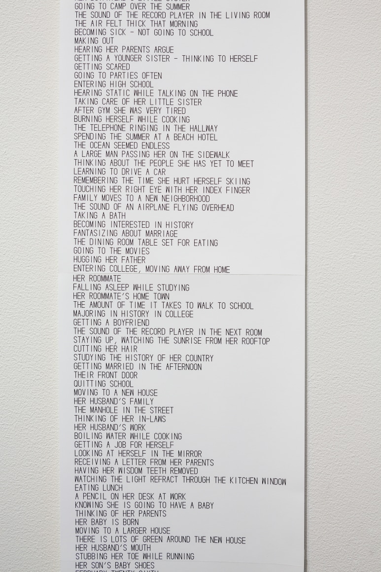 Matt Mullican Untitled (Birth to Death List) (detail) 