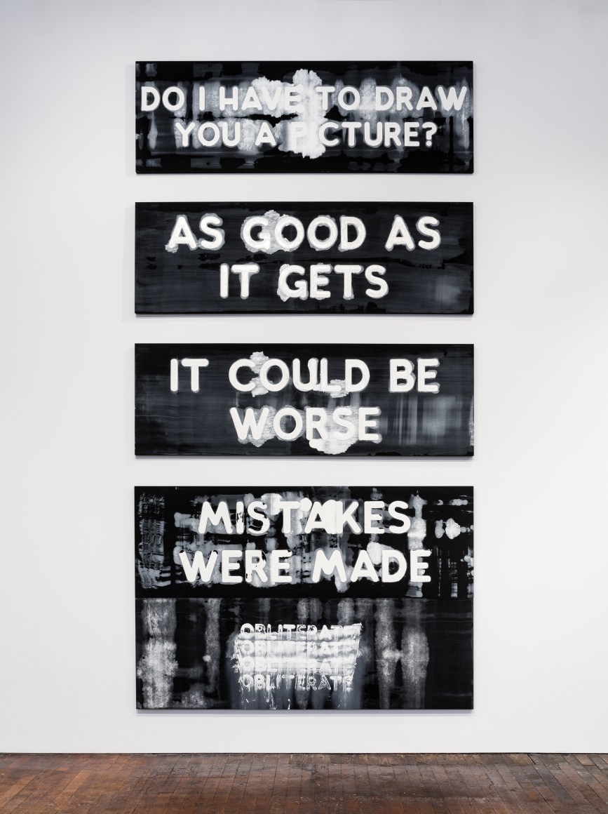 Mel Bochner Exasperations, Column A