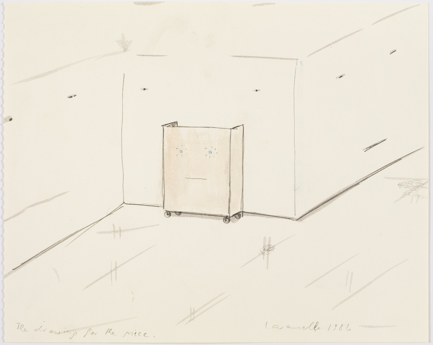 The drawing for the piece, 1986