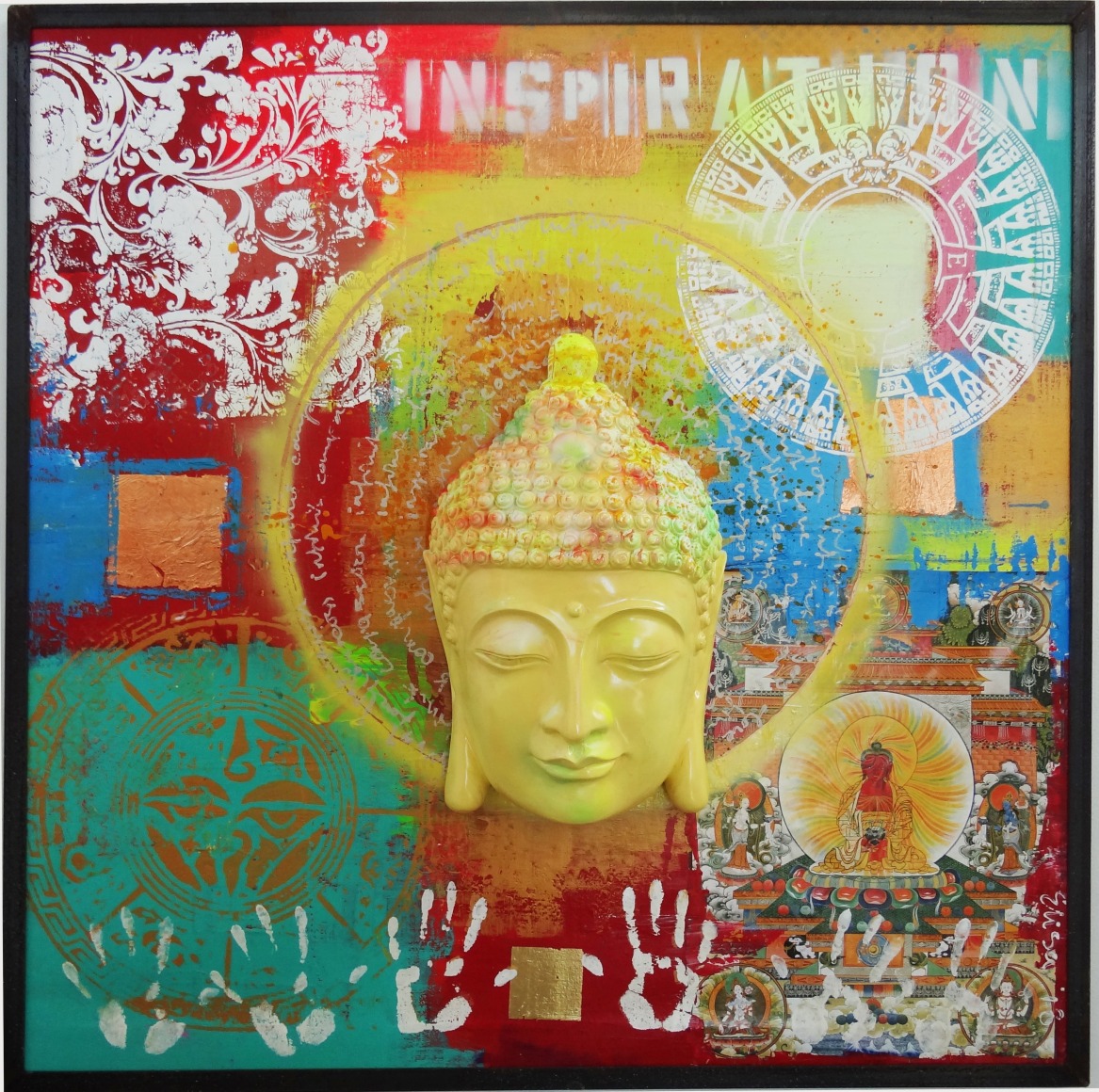 Buddha 3D - Mixed Media - 47 x 47&quot;