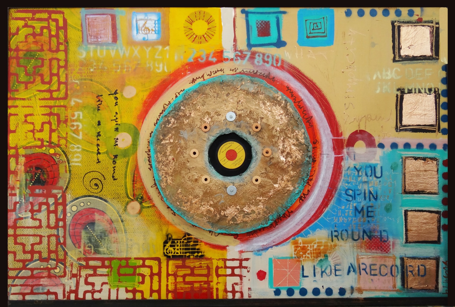 Elisa Lejuez | You spin me round - Mixed Media - 59 x 39&quot;