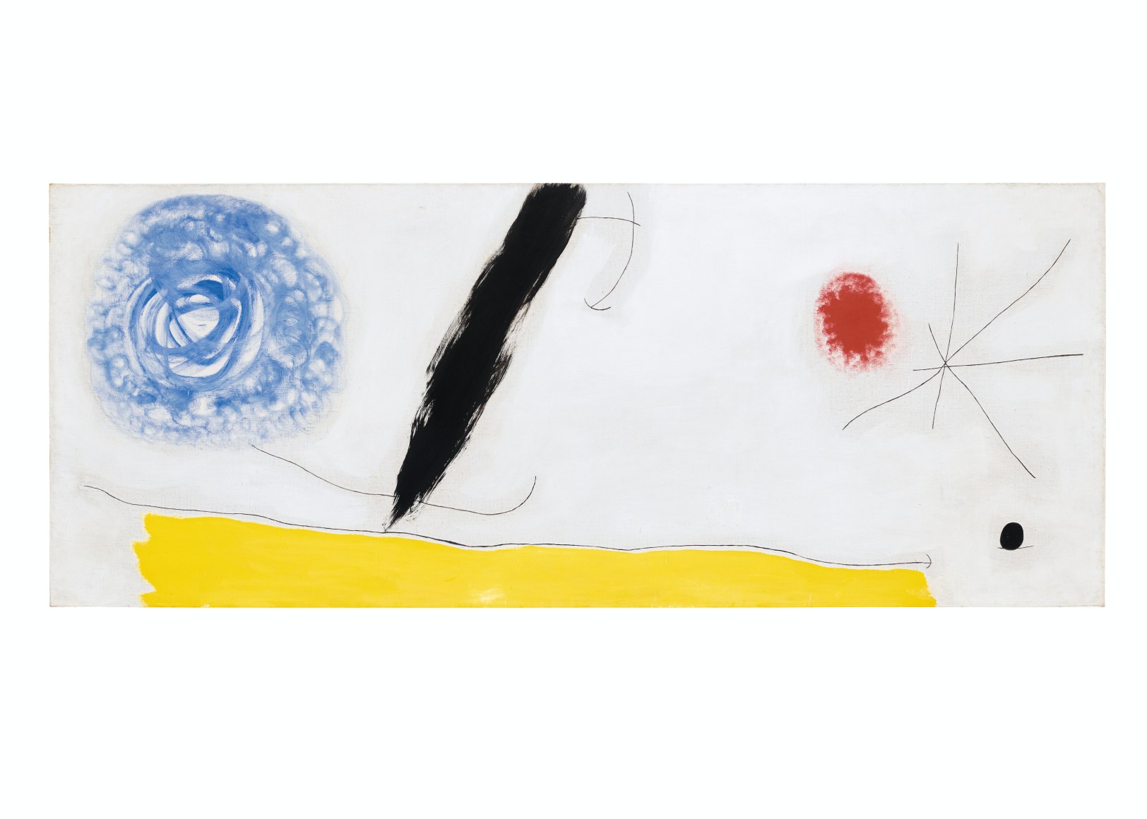 Joan Mir&oacute;, Oiseau &Eacute;veill&eacute; par le Cri de l'Azur s'Envolant sur la Plaine qui Respire, 1968