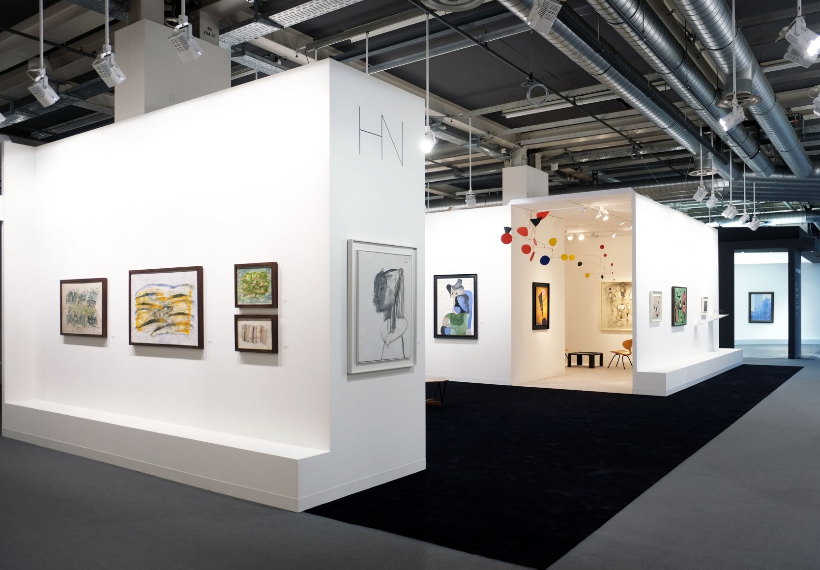 Installation view of Art Basel | Basel 2017, booth H5.  &copy; 2018 Calder Foundation, New York / Artist Right Society (ARS), New York. &copy;Helly Nahmad Gallery NY