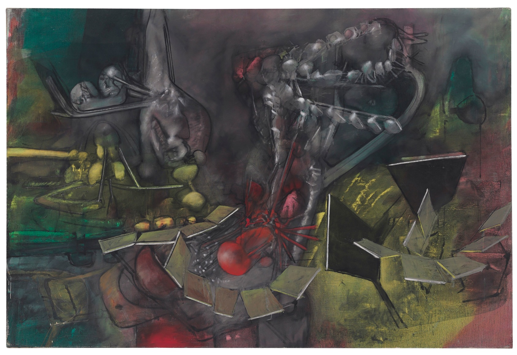 Roberto Matta, Dar a Luz un Mundo, 1960 ​Oil on canvas 200 x 300 cm. (82.5 x 121 in.) &copy;Helly Nahmad Gallery NY