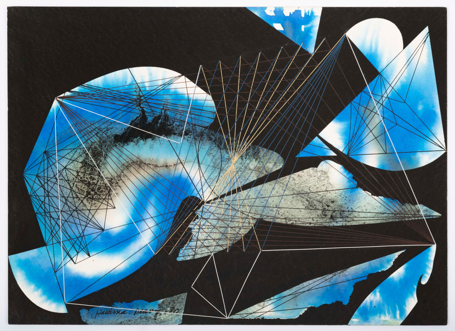 Untitled, 1980, Watercolor, Ink and Letraset on paper