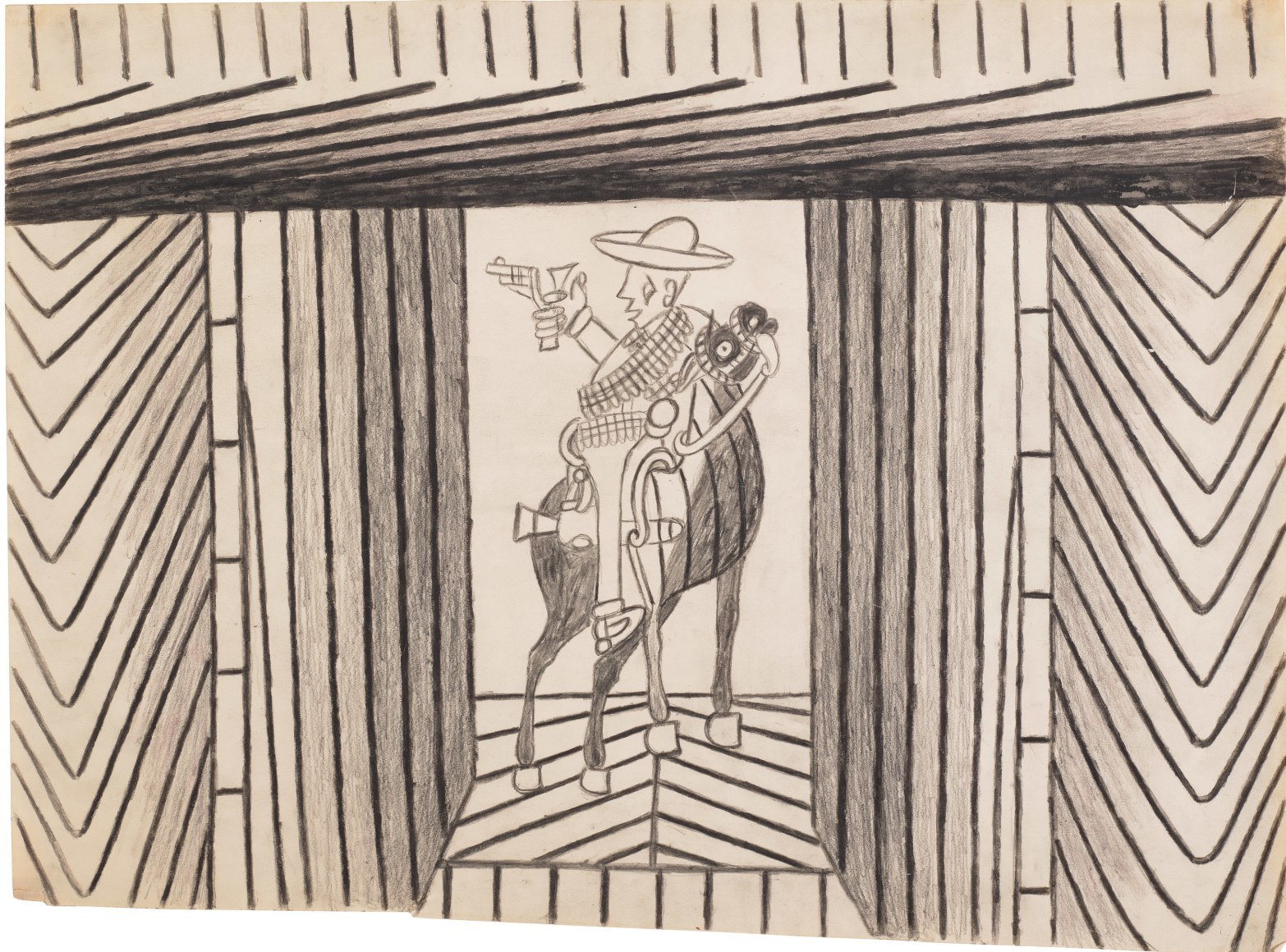 Mart&iacute;n Ram&iacute;rez Untitled (Horse and Rider), c. 1953