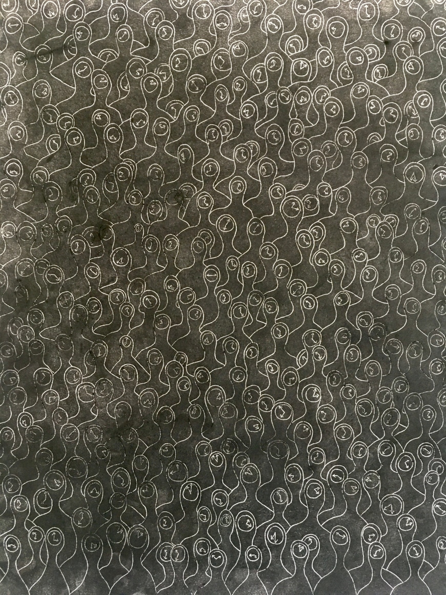 Untitled, 2020 Charcoal, graphite, oil pastel, artist finger oils on drawing paper