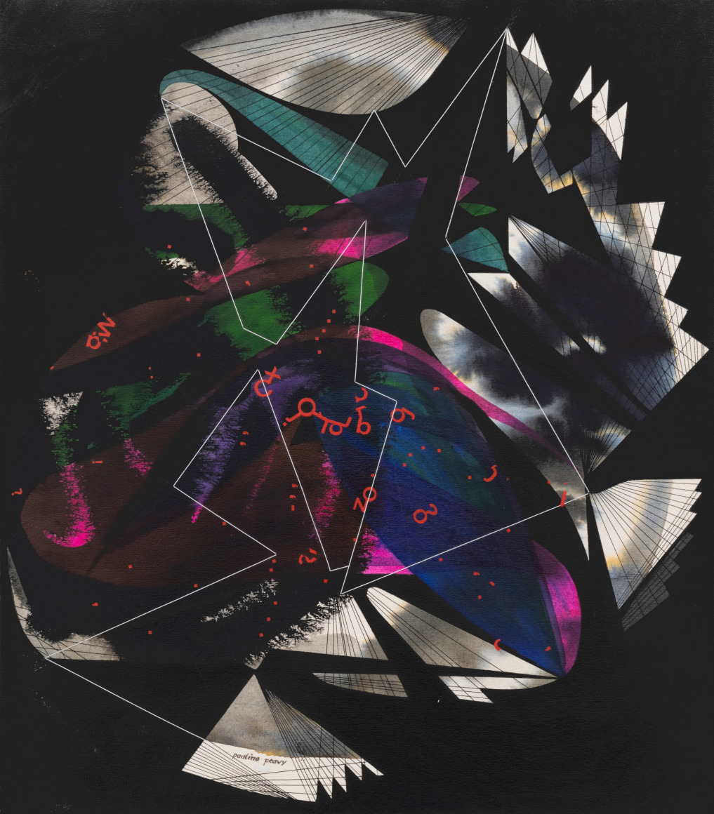 Untitled, n.d., Watercolor, ink and Letraset on paper