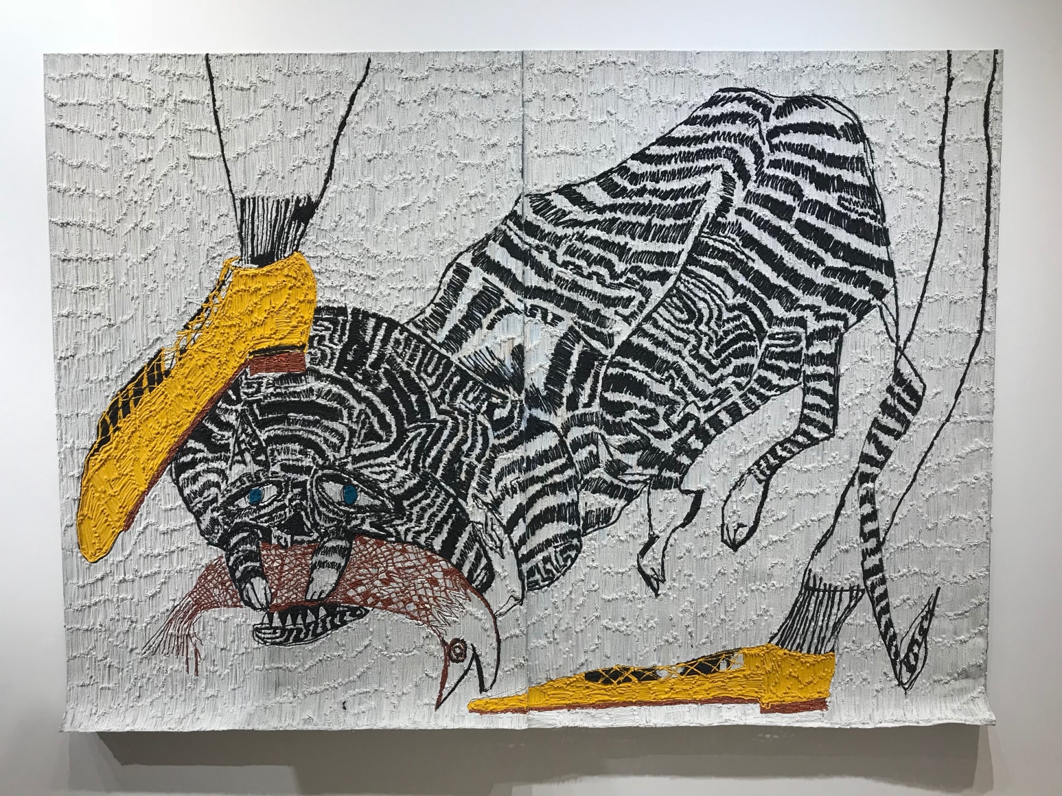 Sinking Teeth,&nbsp;2018, Acrylic on aluminum mesh