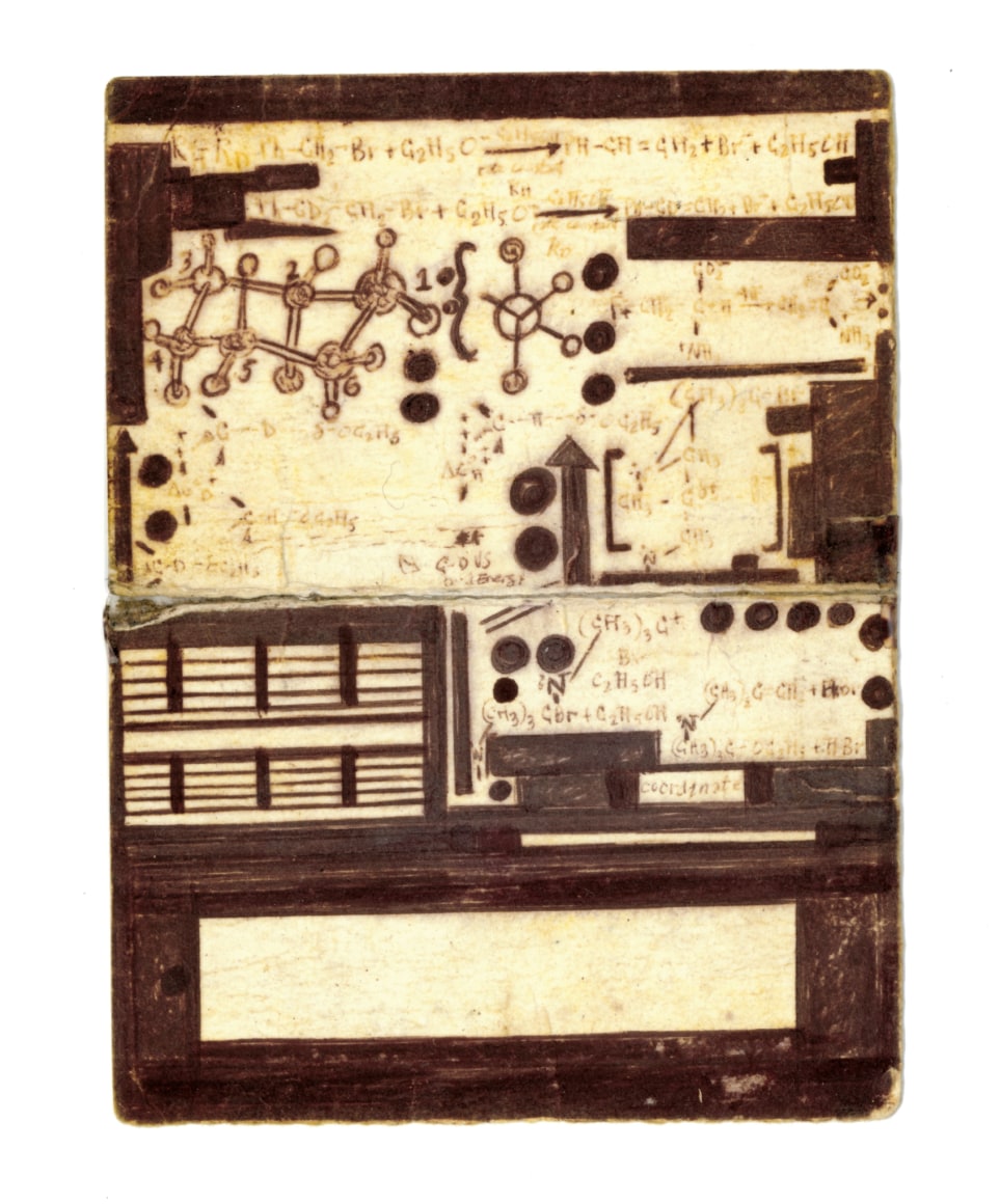 C2H2CH, 2010, Ballpoint pen on paper with Scotch