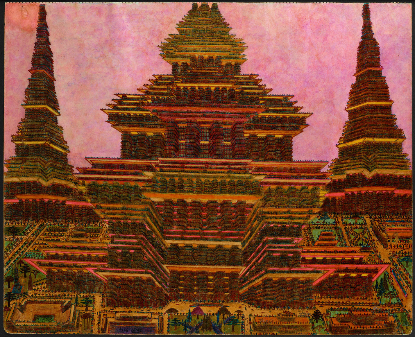 Untitled, 1968, Graphite, colored ink, and varnish on Canson paper