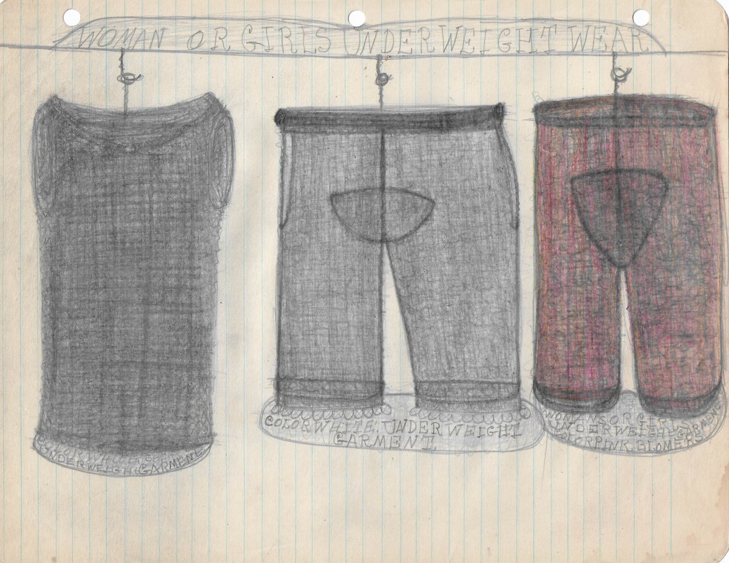 Pearl Blauvelt&nbsp;(1893-1987) Untitled (Woman or Girls Underweight Wear), n.d.