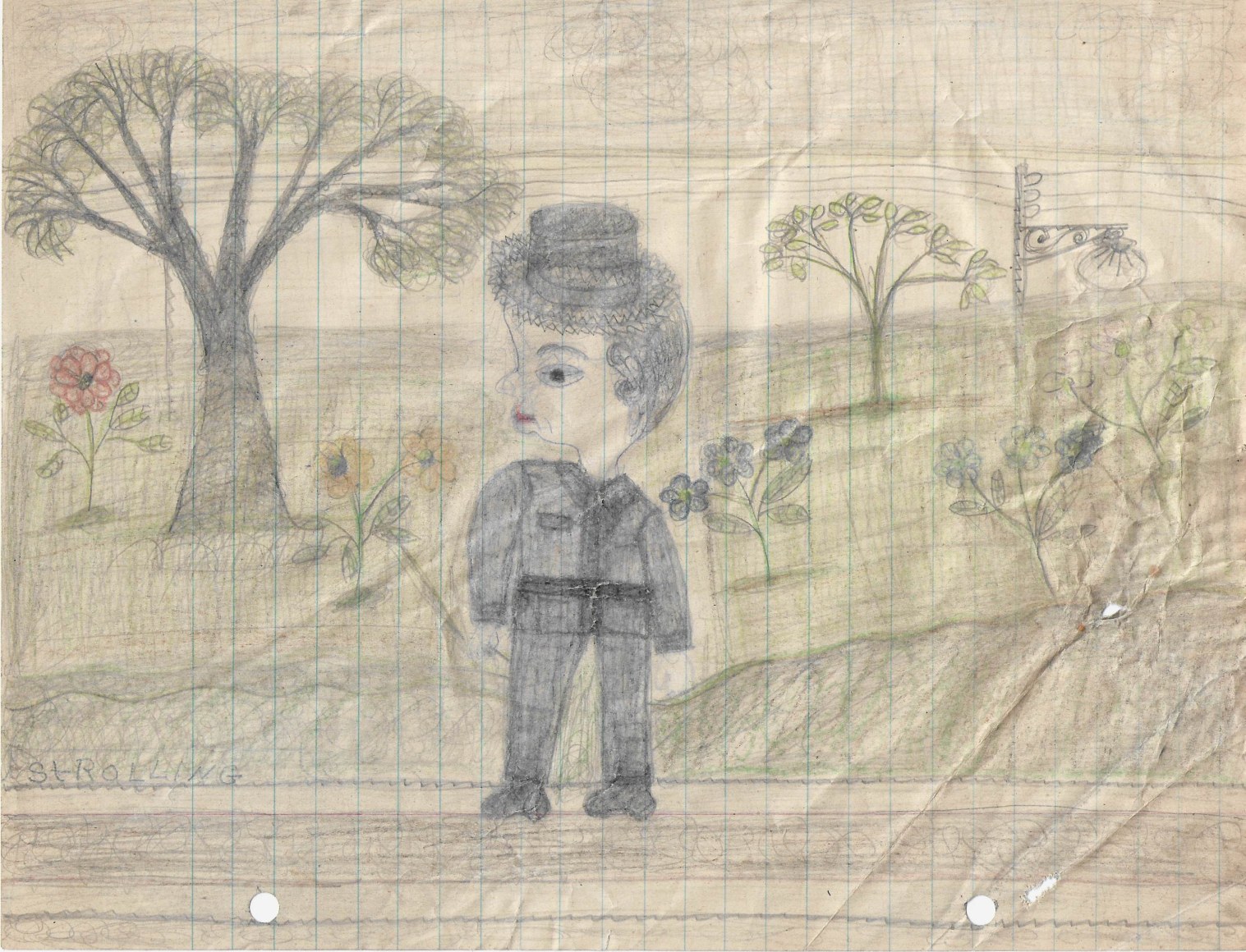 Pearl Blauvelt (1893-1987), Untitled (Strolling), c. 1940&#039;s