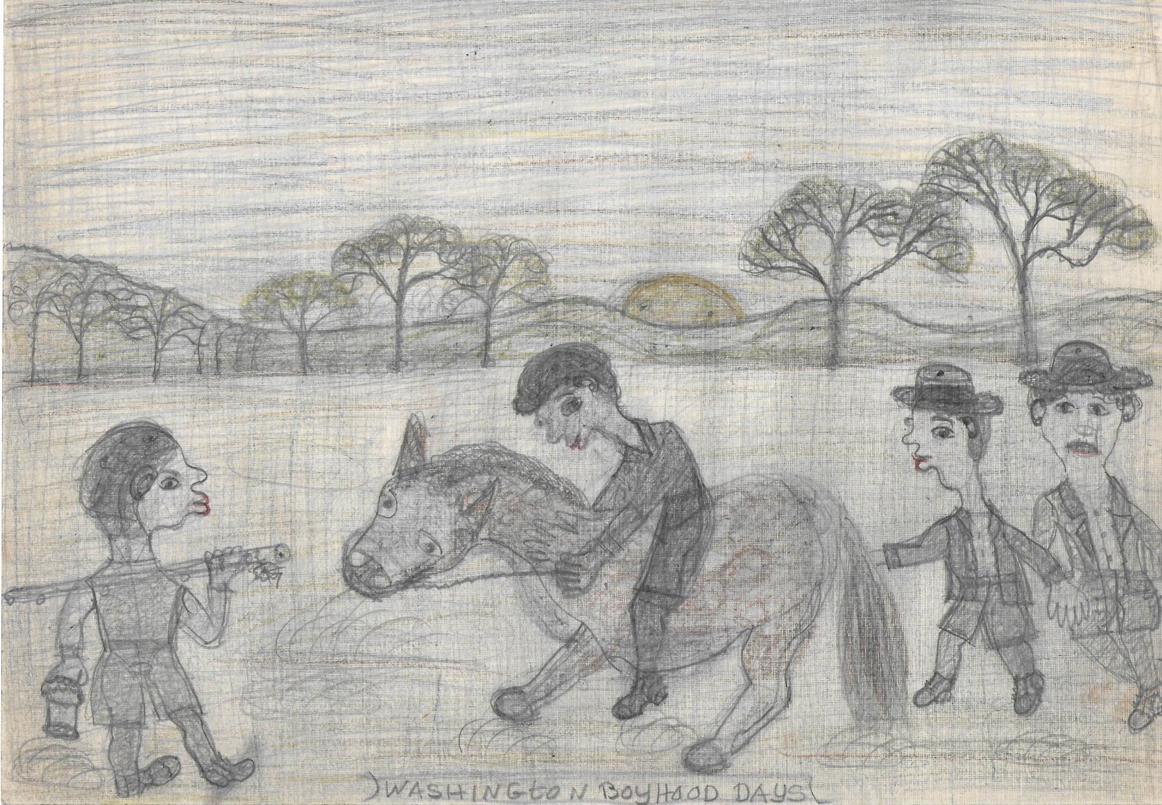 Pearl Blauvelt&nbsp;(1893-1987) Untitled (Washington Boyhood Days), c. 1940&#039;s