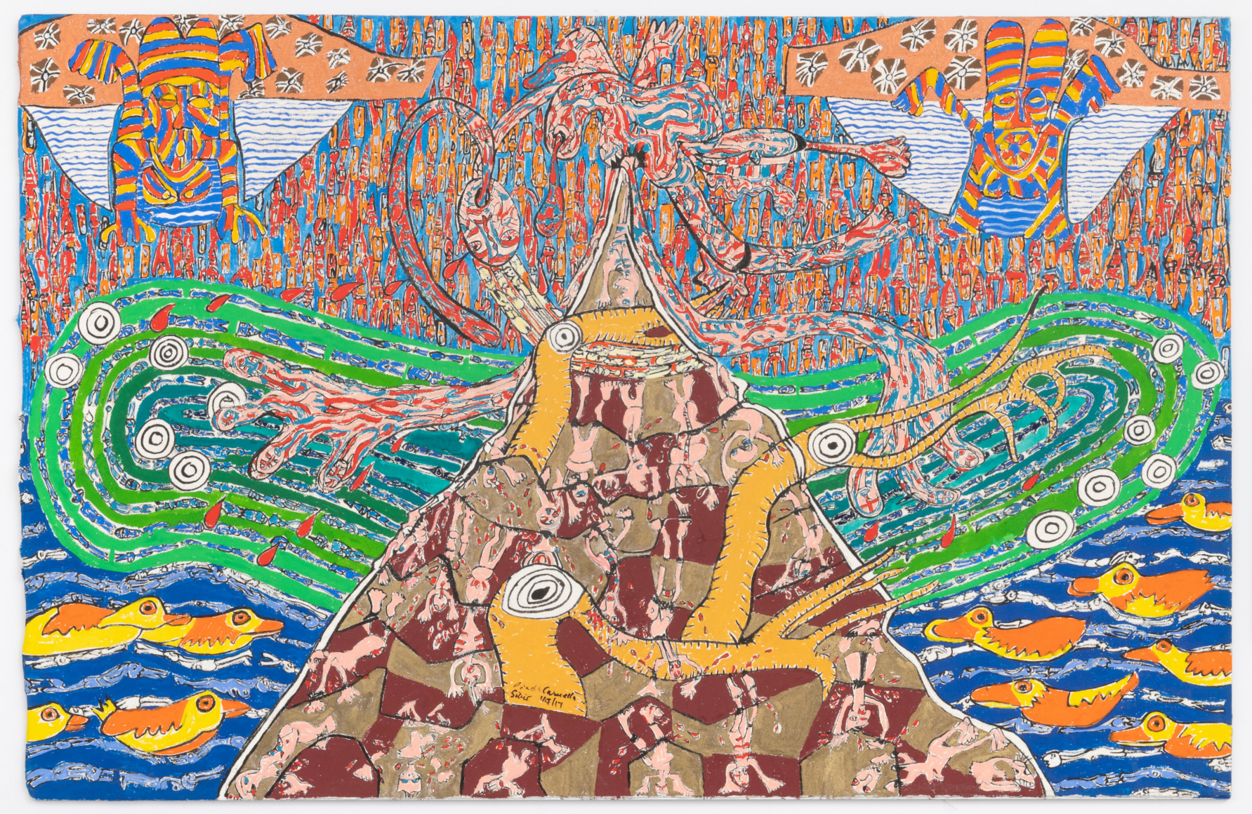 Poetic Pond of Despair,&nbsp;2018, Gouache on paper on dibond