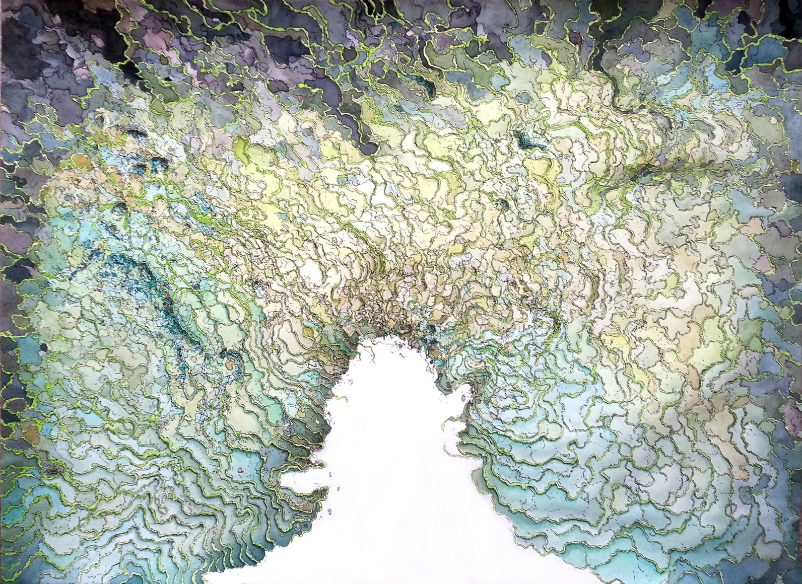 Becca Booker, Ridges- Greens &amp;amp; Yellows, 2015