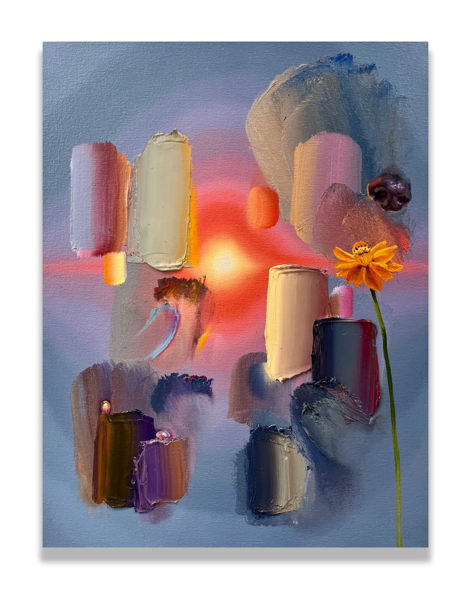 Raychael Stine, Vision 44 (4 my Bertrada horchada; two orange cosmos), 2024