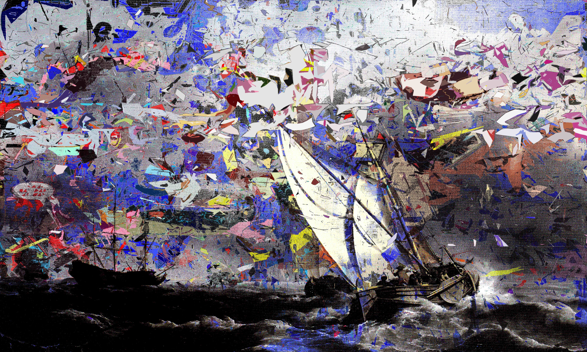 Ruben Nieto, Abstract Clouds in a Tempest, (After Willem Van De Velde the Younger &ndash; Detail), 2022