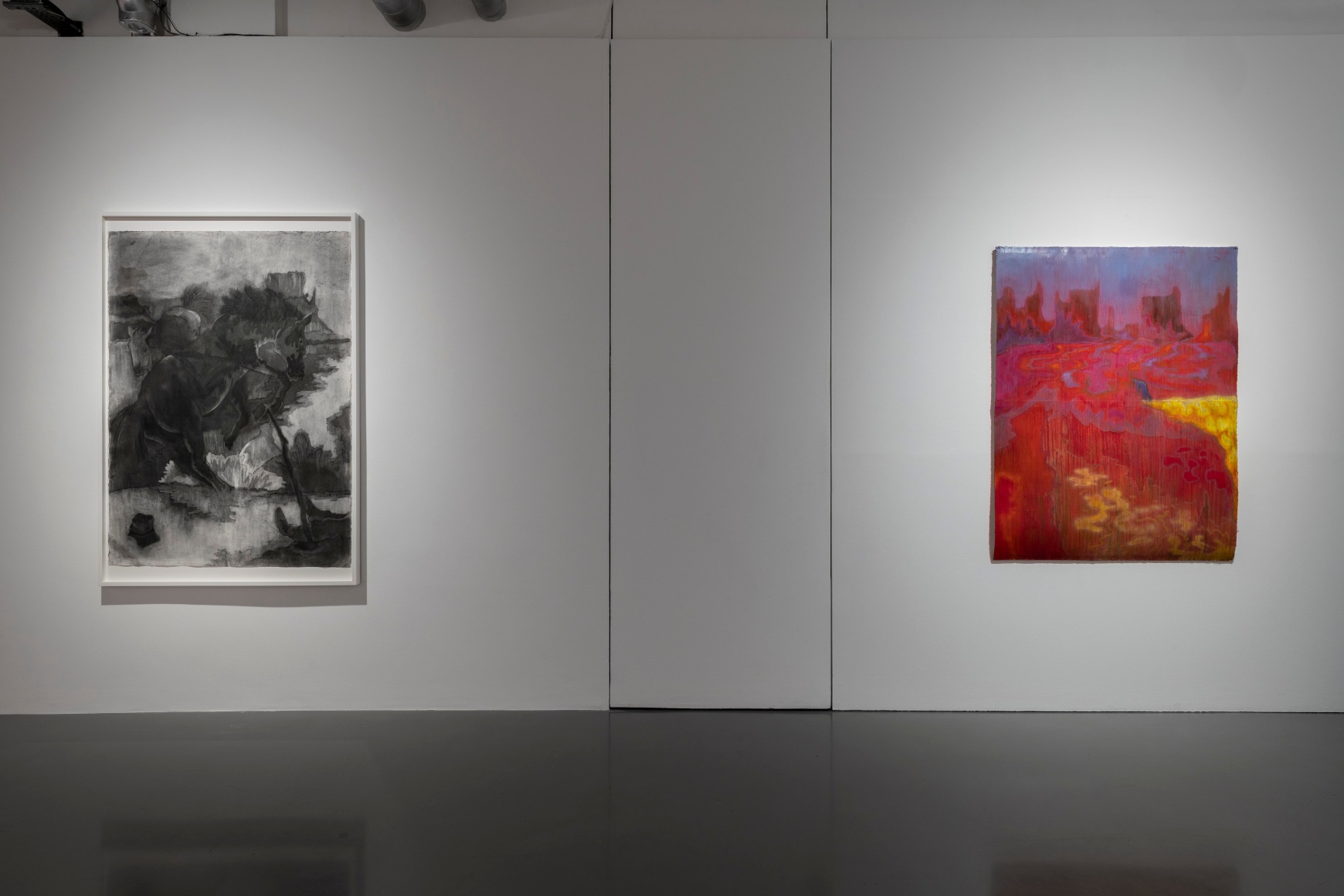 Installation View, Westward Shrinking Hours