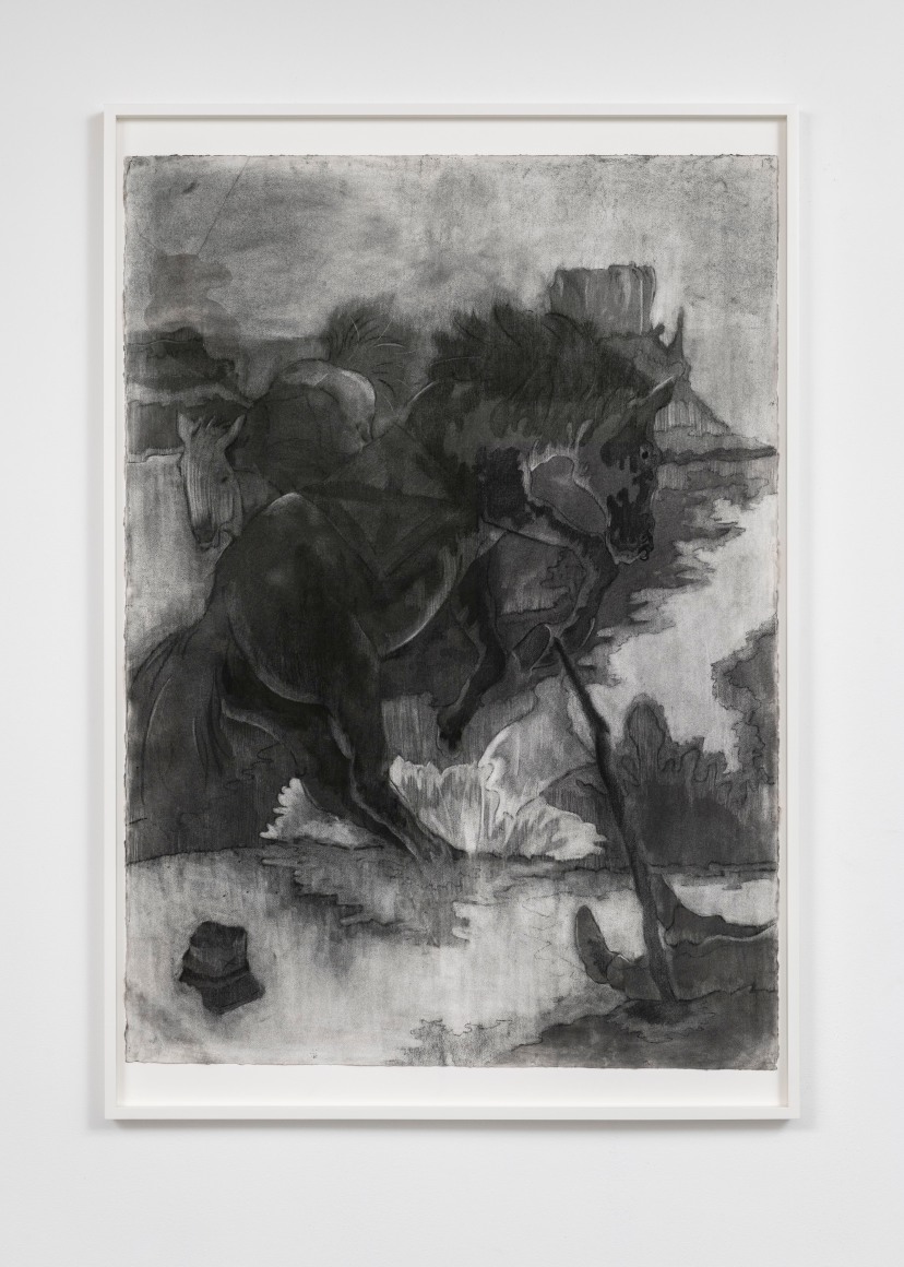 Westward Shrinking Hours Pt. I, 2019, Charcoal on Arches watercolor paper