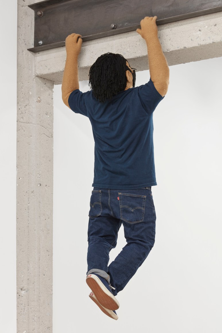 Pull Up, 2019, Crochet, yarn, t-shirt, Levi&#039;s jeans, Vans shoes