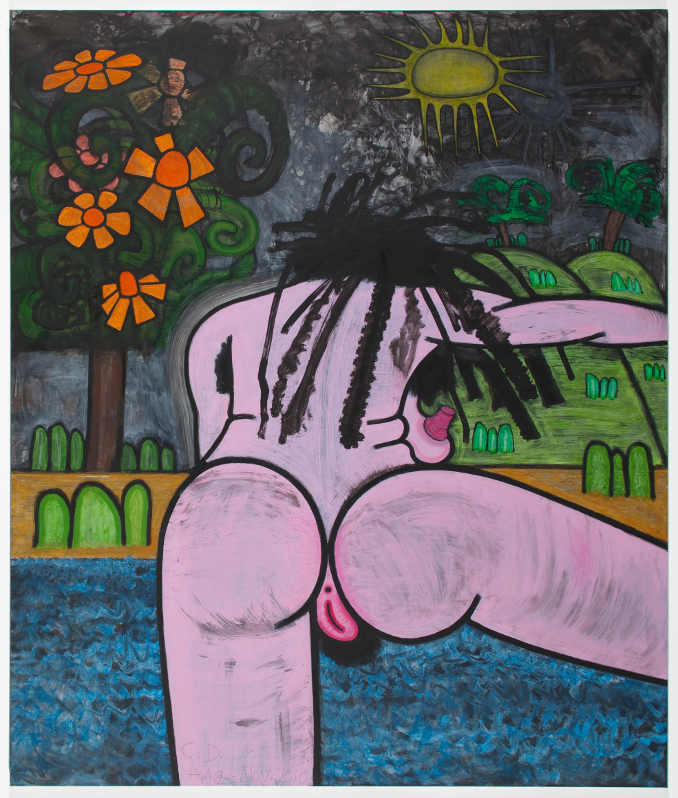 Carroll Dunham  Bathers Three (Black Ground), 2010–2011 