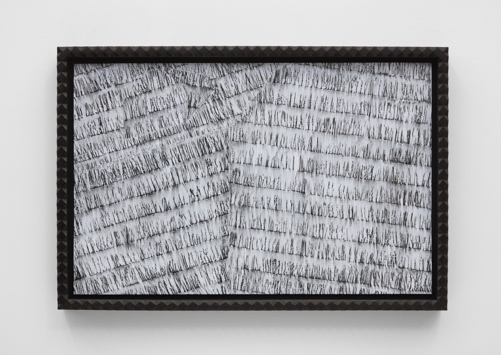 Untitled, 2020, Grease pencil on graph paper with artist frame